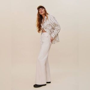 Reformation Cary High Rise Slouchy Wide Leg Jeans in Fior Di Latte (US 4/27)